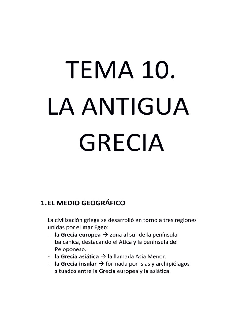 Tema 10 Grecia | PDF | Antigua Grecia | Esparta