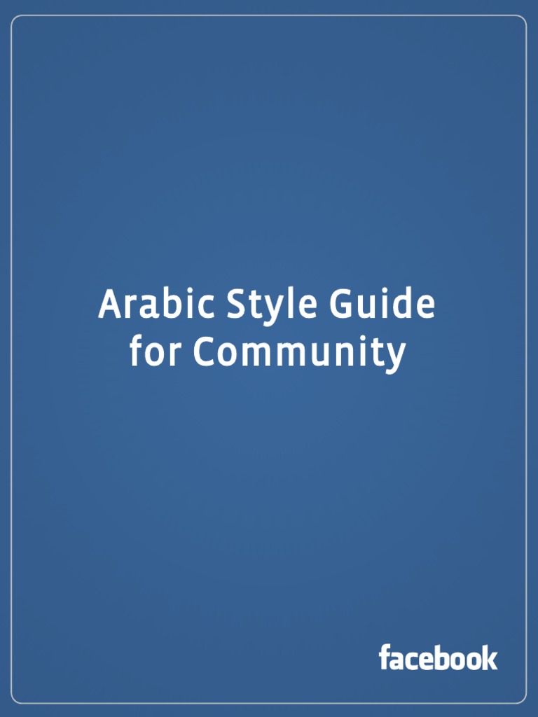 Arabic Style Guide for Community | PDF | Punctuation | Translations