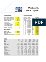 Weighted Average Cost of Capital Calculation