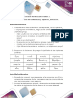Actividades - Tarea 1 - Declinar Sustantivos y Adjetivos, Derivación. PDF