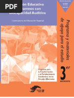 ATENCIÓN EDUCATIVA DE ALUMNOS CON DISCAPACIDAD AUDITIVA