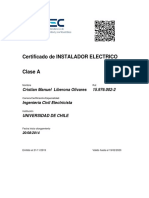 Certificado Instalador Eléctrico Clase A