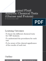 CSF Chemical Tests: Glucose and Protein Analysis