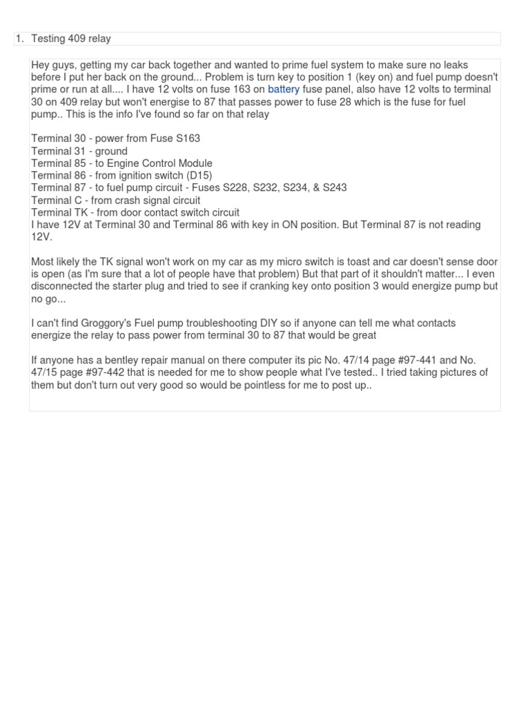 Testing 409 Relay | PDF