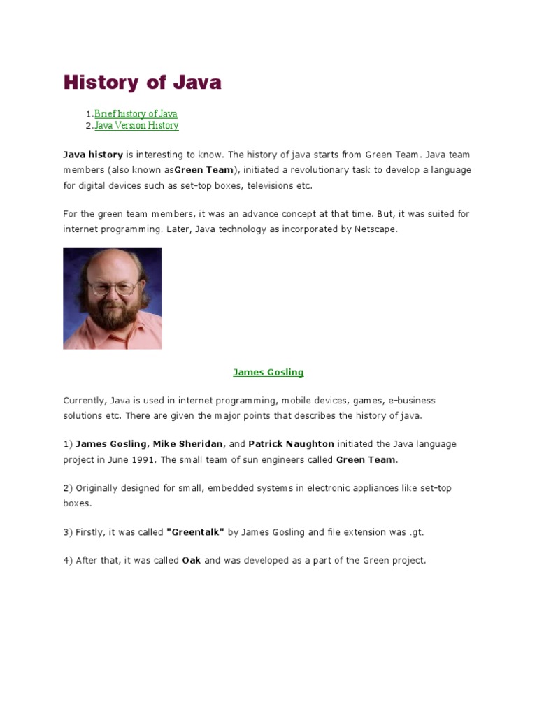 History of Java | PDF | Java Version History | Java (Programming Language)