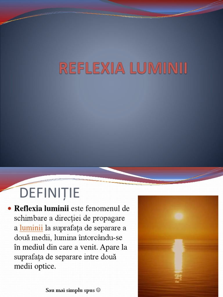 Reflexia Luminii | PDF