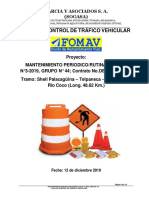 Plan de control de tráfico vehicular para obras de mantenimiento vial