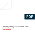 Elementary Differential Equations Rainville Bedient Solutions Manual PDF