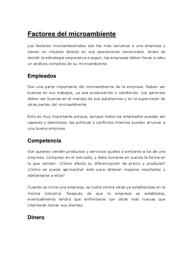 Factores Del Microambiente | PDF | Sociedad | Los consumidores