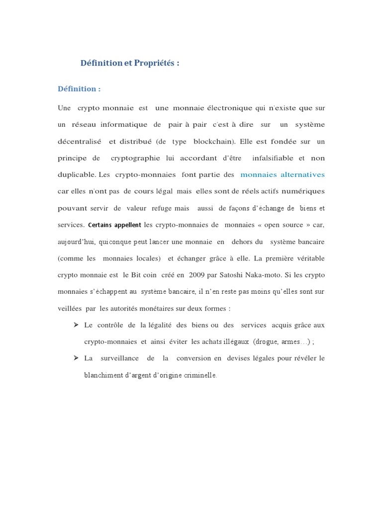 Définition des Crypto-Monnaies | PDF | Crytomonnaies | Bitcoin