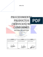 Procedimiento Productos (Servicios) No Conformes