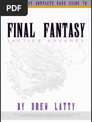 Rpg Gba Final Fantasy Tactics Advance Guide Leisure Sports