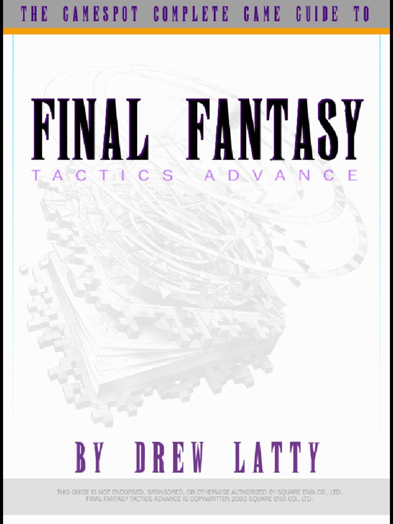 Rpg Gba Final Fantasy Tactics Advance Guide Leisure Sports