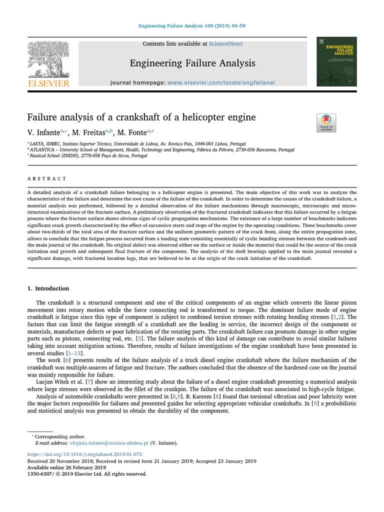 Failure Analysis of A Crankshaft of A Helicopter Engine PDF