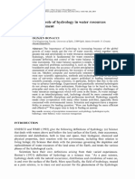 On The Role of Hydrology in Water Resources Manage PDF