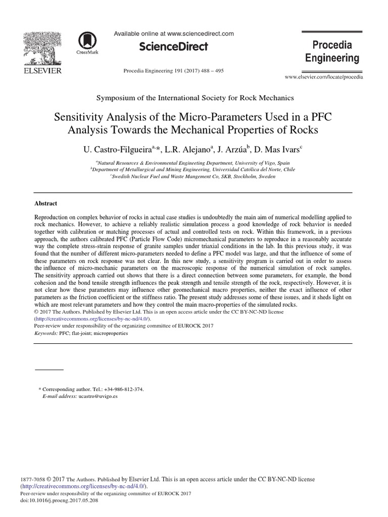 Sensitivity Analysis of PFC Micro-Parameters | PDF | Young's Modulus ...