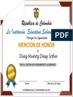 Modelo Mencion de Honor Bachillerato PDF
