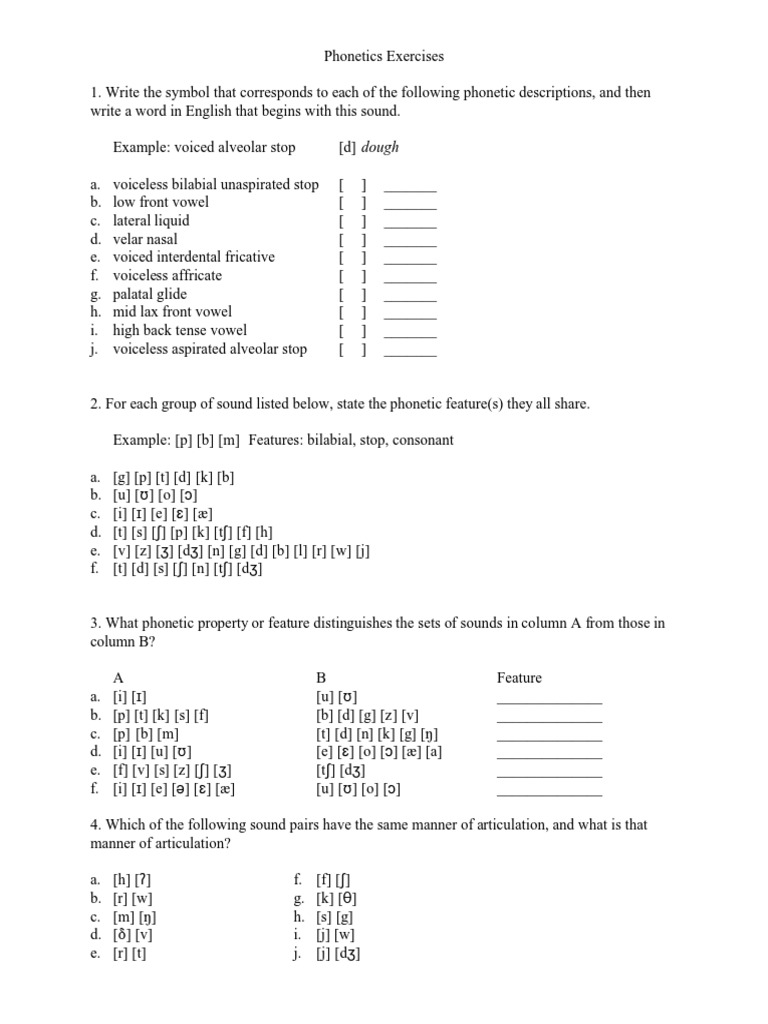 Phonetics Exercises PDF | PDF | Phonetics | Human Voice