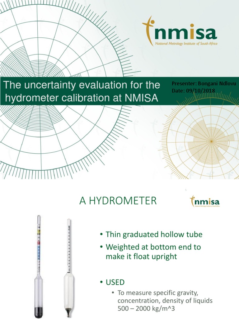 T205 Uncertainty Analysis For Hydrometer Calibration at NMISA PDF