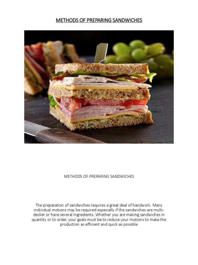 METHODS of Preparing Sandwiches Sandwich Salad