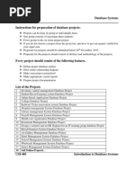 Instructions For Preparation of Database Projects