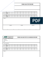 Checksheet Leak Test & Vacuum