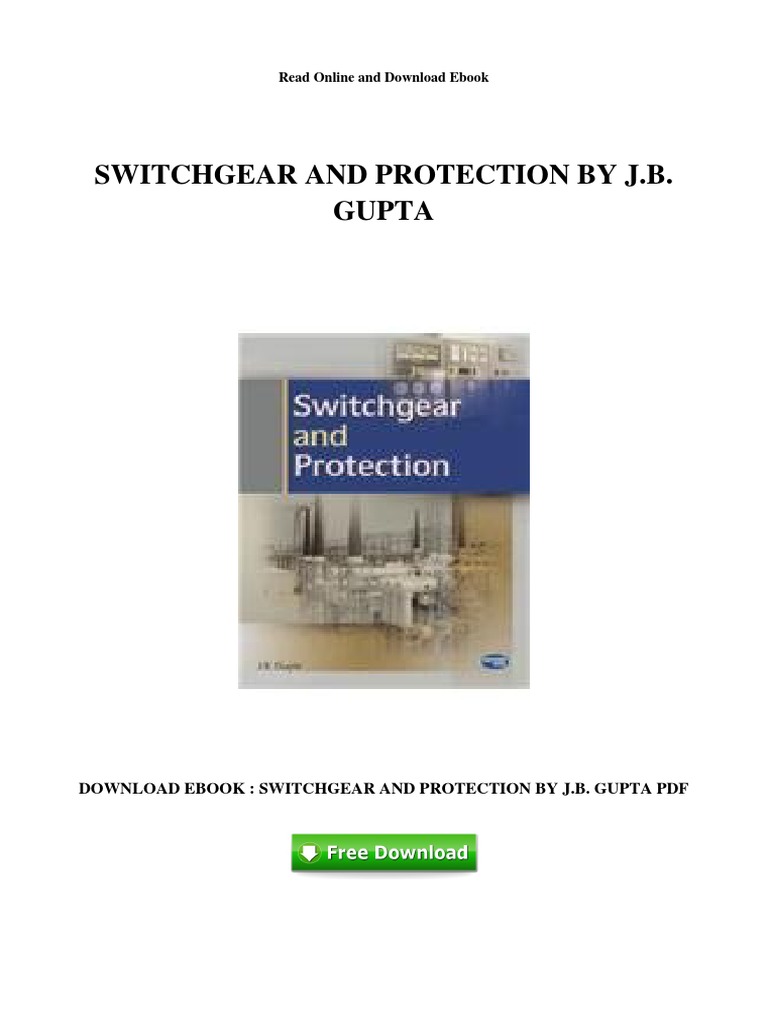 Switchgear and Protection by JB Gupta PDF PDF Electric Power System