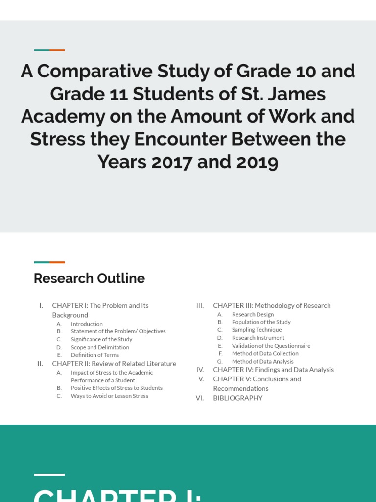 A Comparative Study of Grade 10 and Grade 11 Students of St. James