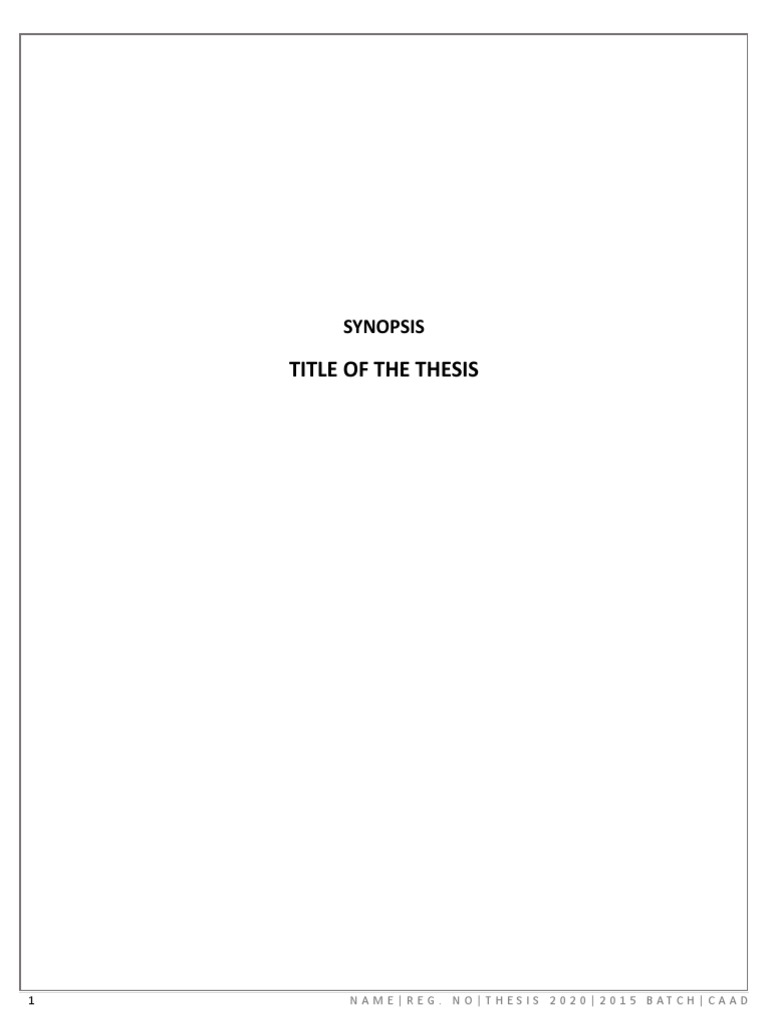 thesis synopsis template