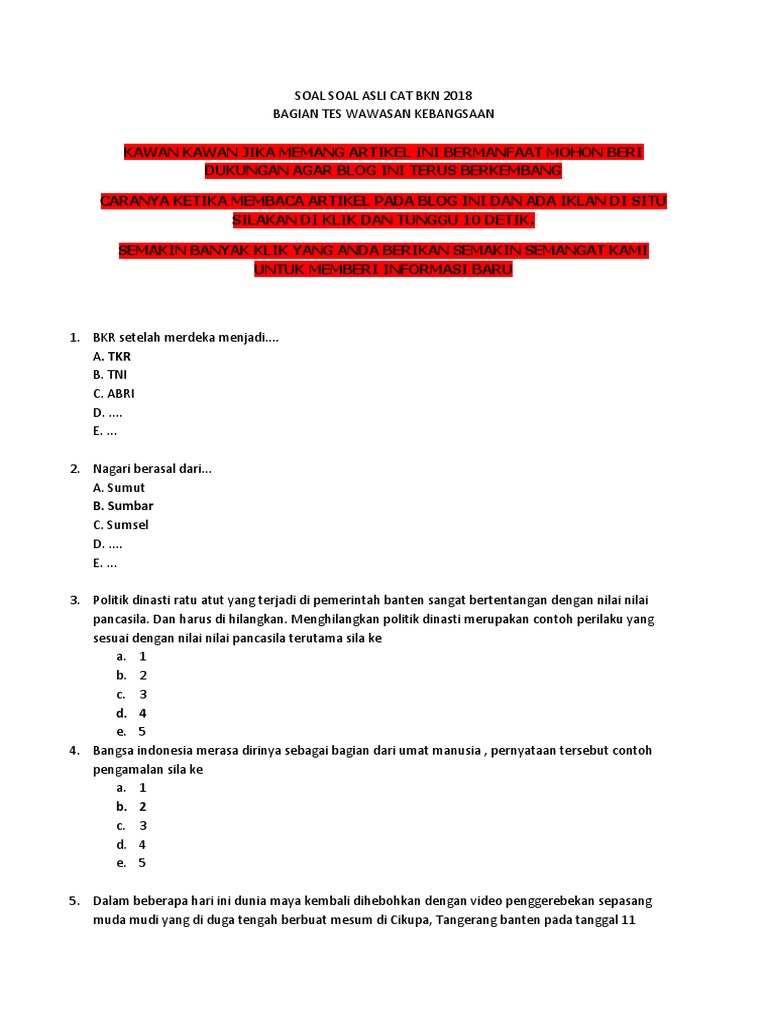 Soal Soal Tes Pppk Guru Dan Pembahasannya Twk Docx