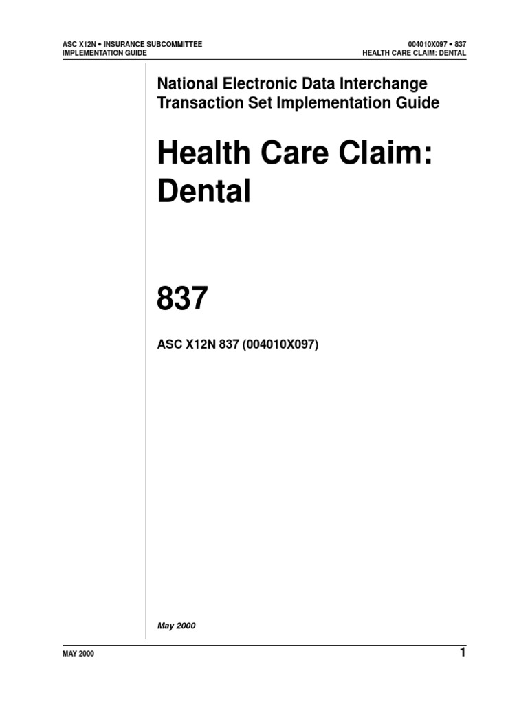 837 Dental X097 | PDF | Health Insurance Portability And Accountability ...