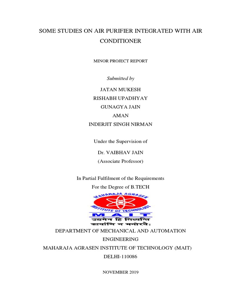 Air Purifier and AC Integration Study | PDF | Ultraviolet | Particulates