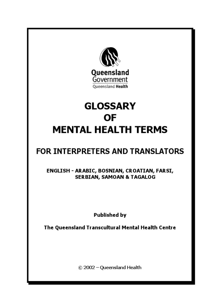 Glossary Mental TermsFarsi PDF Anxiety Disorder Mental Disorder