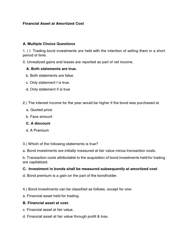 Financial Asset at Amortized Cost | PDF | Historical Cost | Bonds (Finance)