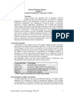 Transaction Processing and Con Currency Control