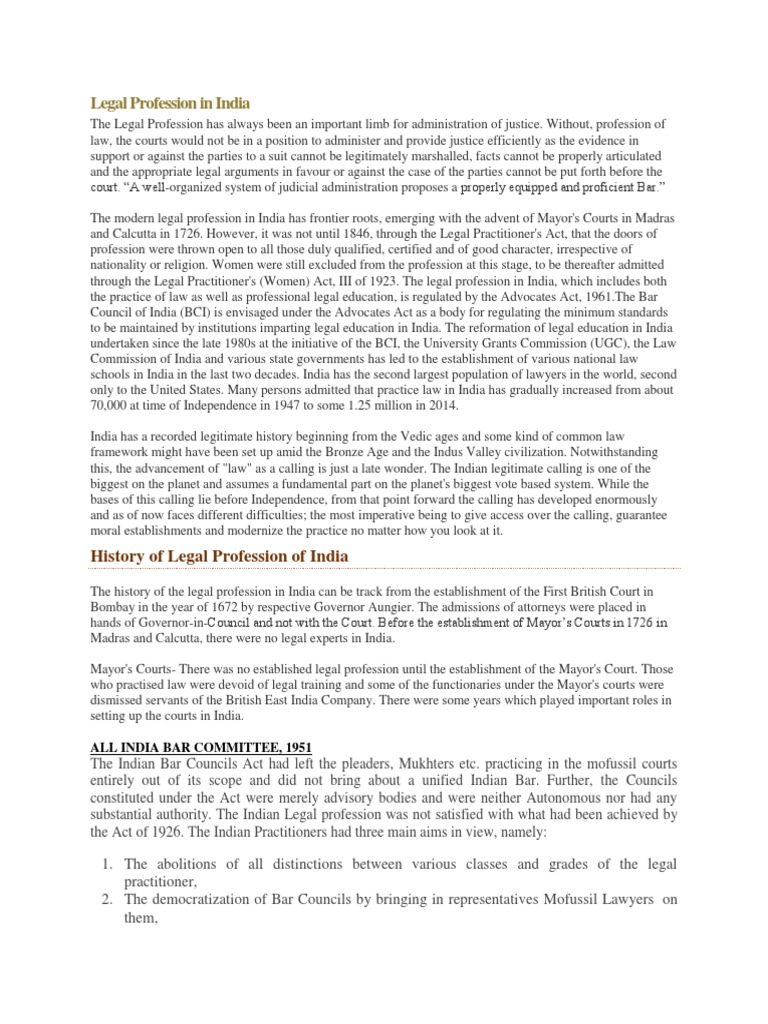 Evolution of Legal Profession in India | PDF | Barrister | Advocate