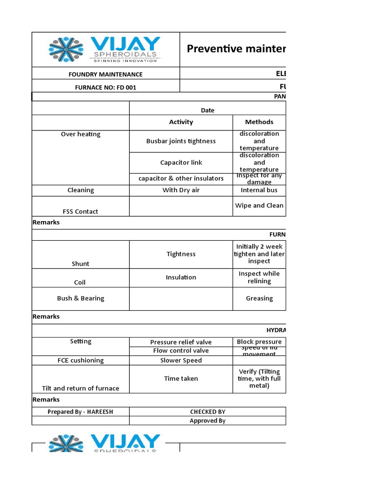 Furnace Checklist | PDF | Volt | Furnace