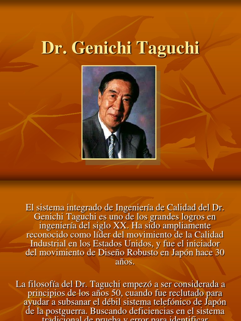 Taguchi | PDF | Función de pérdida | Calidad (comercial)