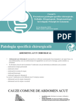 Cursul I. Patologii Specifice Chirurgicale. Definiții. Etiopatogenie. Investigații
