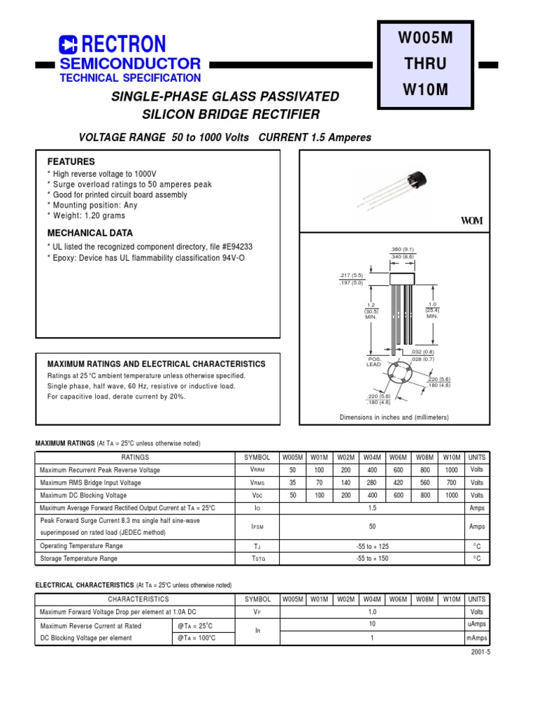 Semiconductor Specs for Engineers | PDF | Rectifier | Physical Quantities