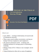 History of Occupational Social Work Content