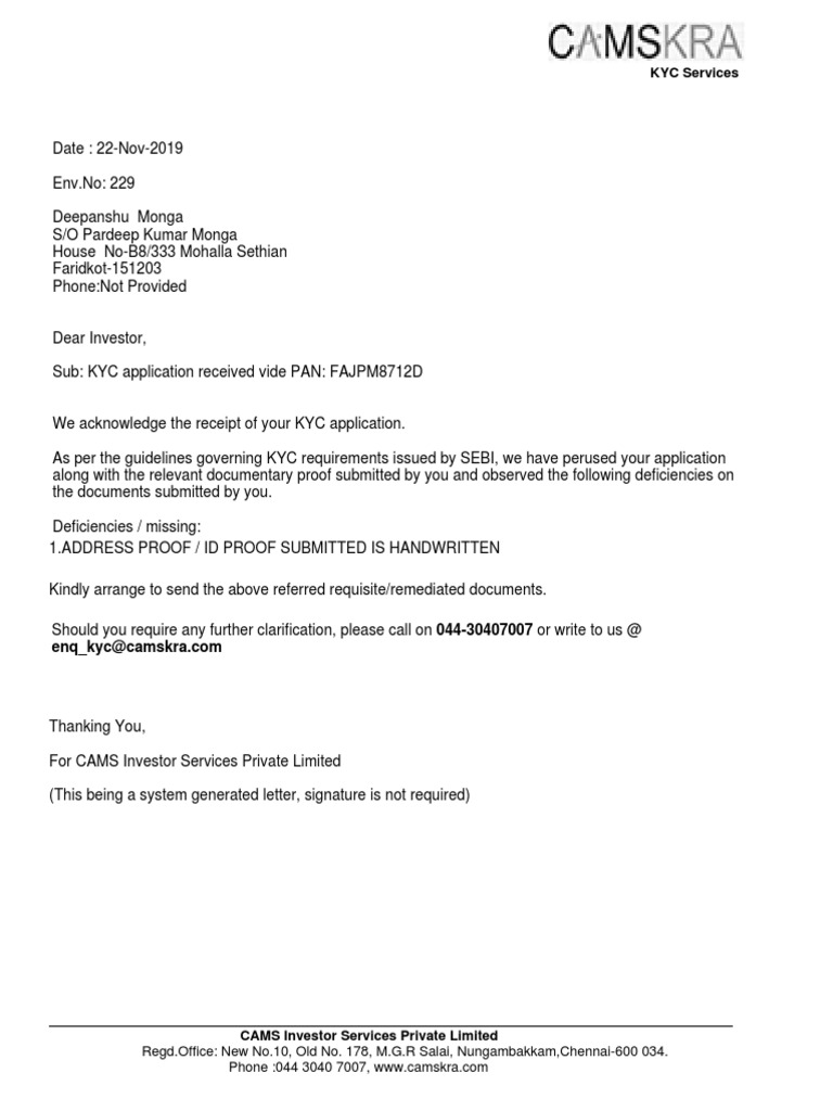 NIGO Letter | PDF