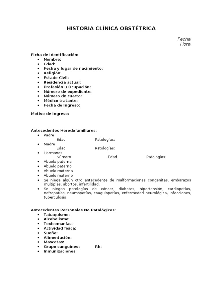 Formato de Historia Clinica