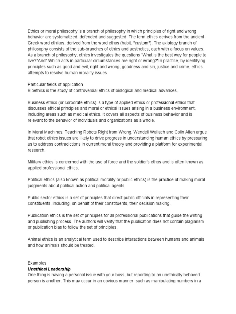 Ethics and Examples PDF | PDF | Ignorance | Applied Ethics
