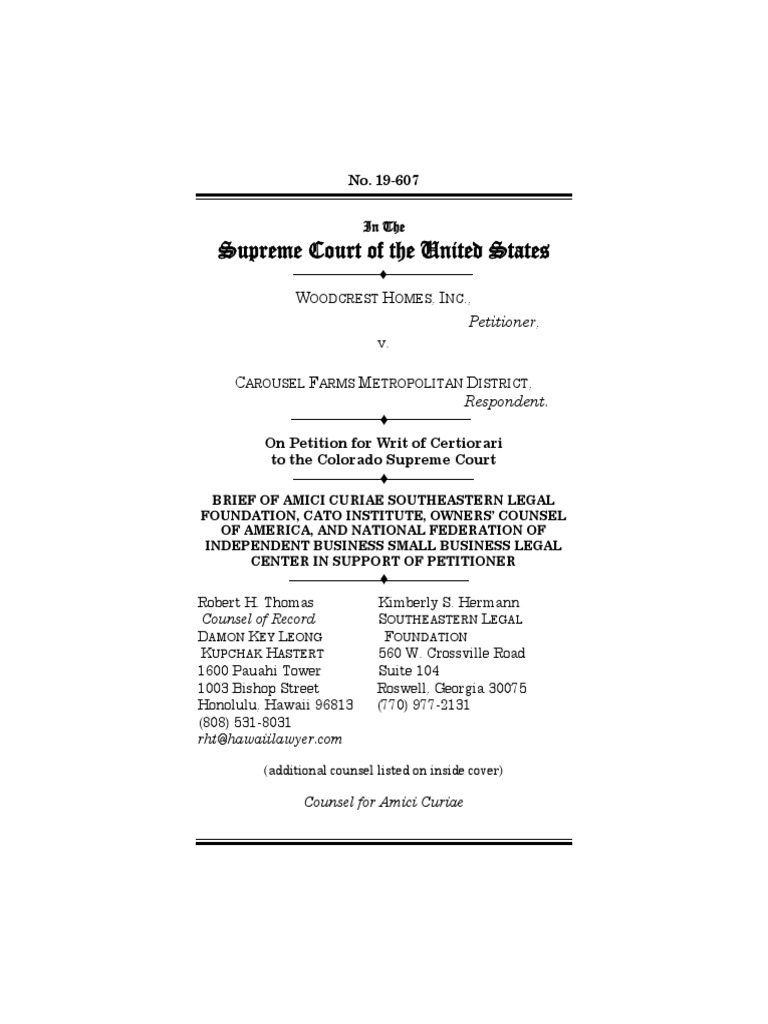 Supreme Court Brief on Eminent Domain | PDF | Amicus Curiae | Eminent ...