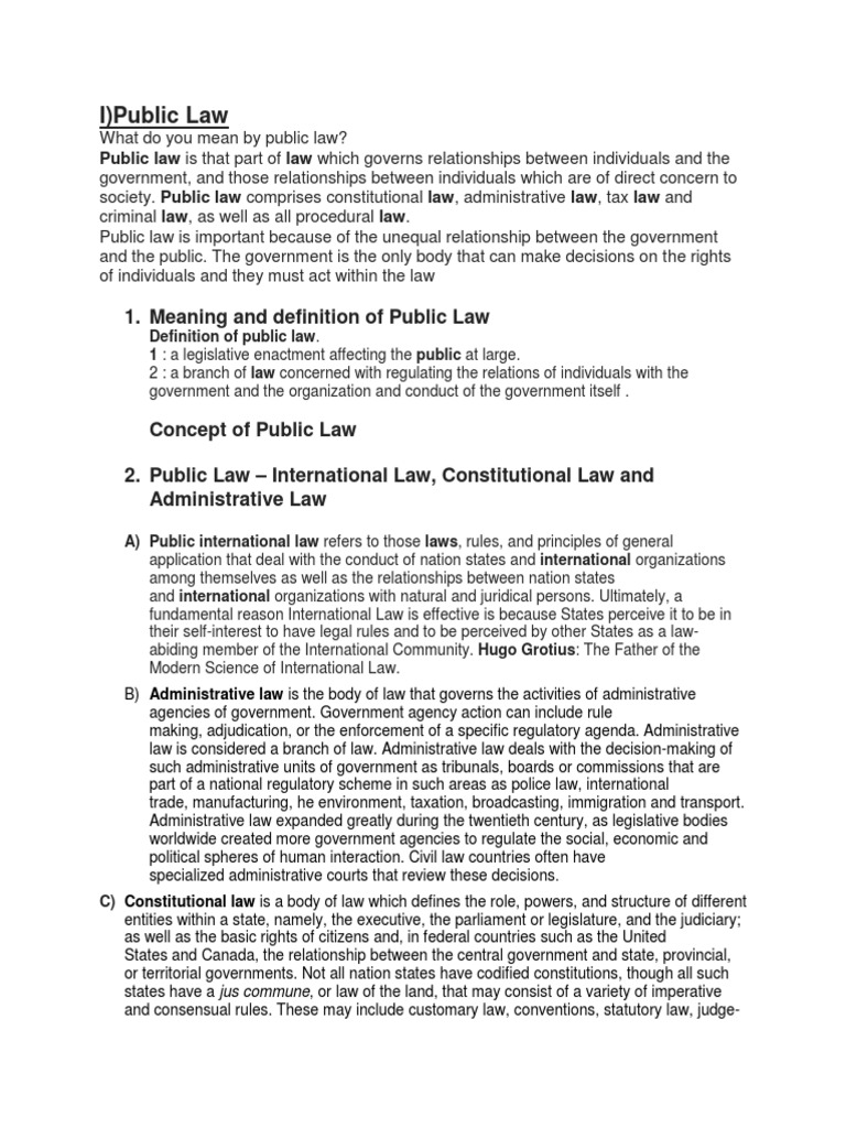 Understanding Public Law Definitions | PDF | Constitutional Law ...