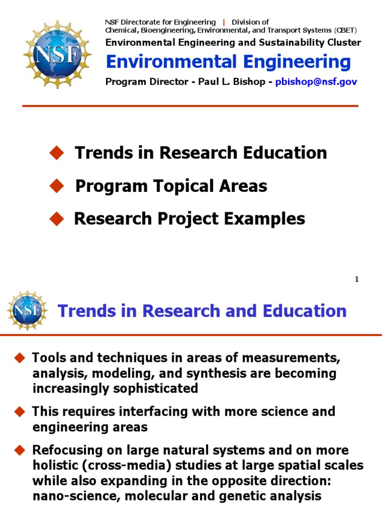 Environmental Engineering: Trends in Research Education Program Topical ...
