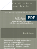 Price and Output Determination Under Monopoly Market