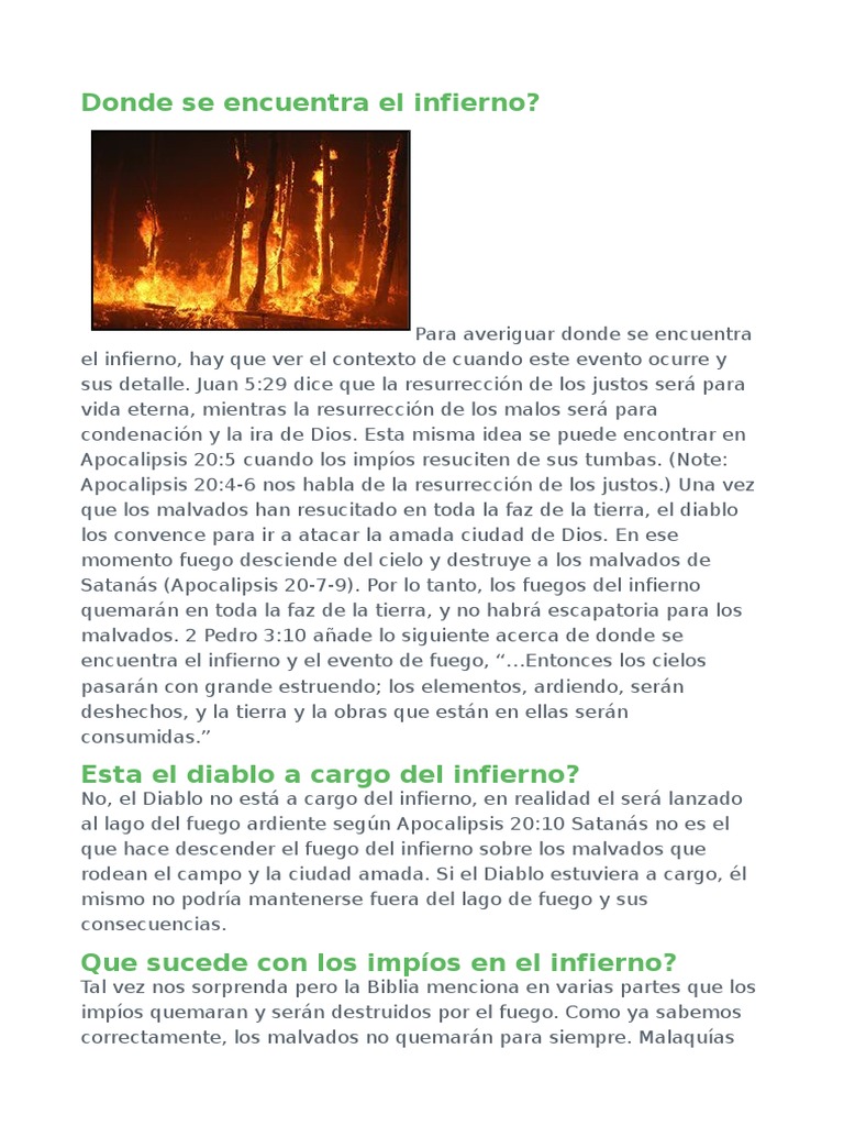 Qué Dice La Biblia Sobre El Infierno | PDF | Infierno | Satán