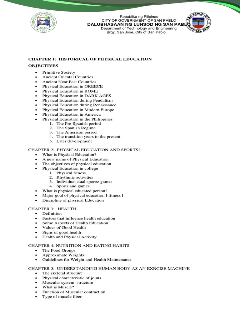 Physical Education 1 Module | Download Free PDF | Physical Education ...